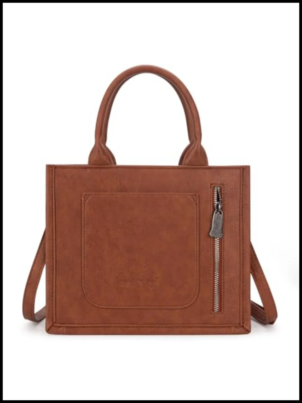 Genuine Hair-On Cowhide Floral Tooled Tote Bag, Top Zipper, Pockets